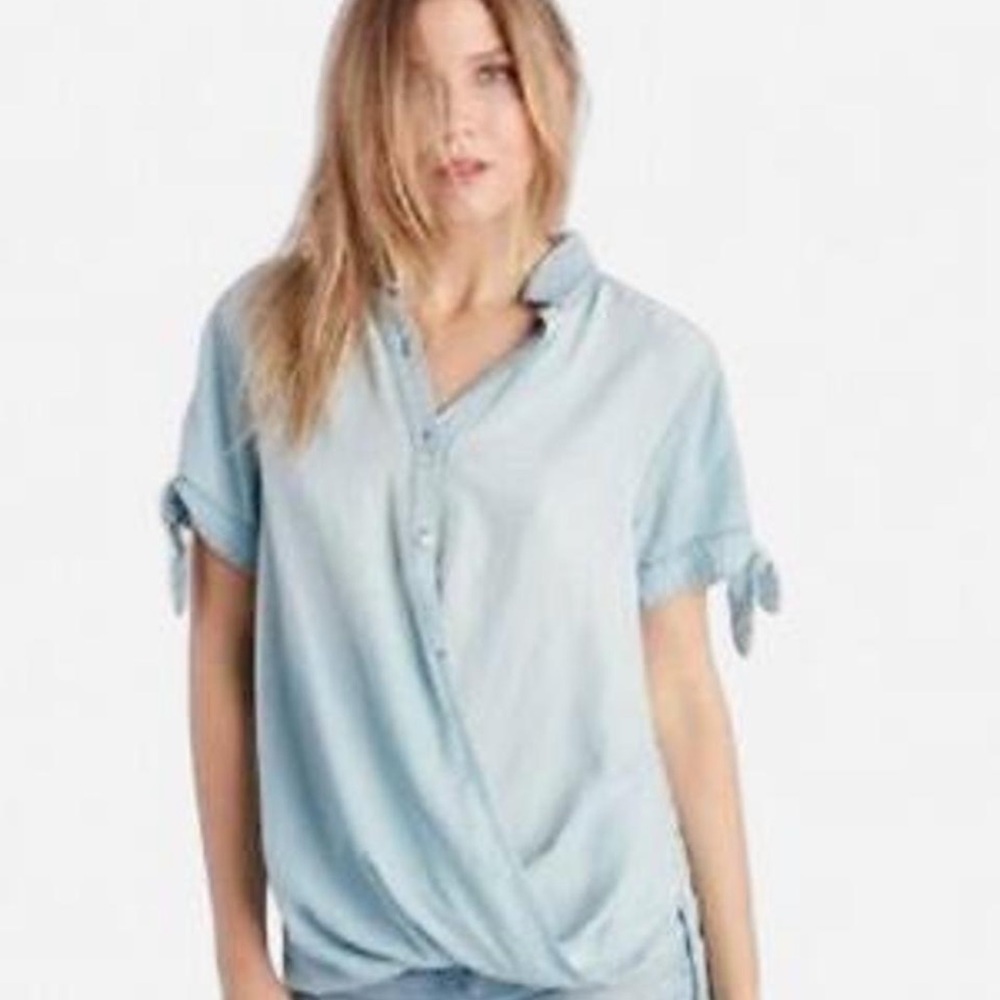 Blank NYC Light Gray Casual Button Down Shirt